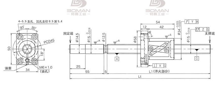 KURODA GG1515AS-BALR-0900A 黑田丝杆替换尺寸