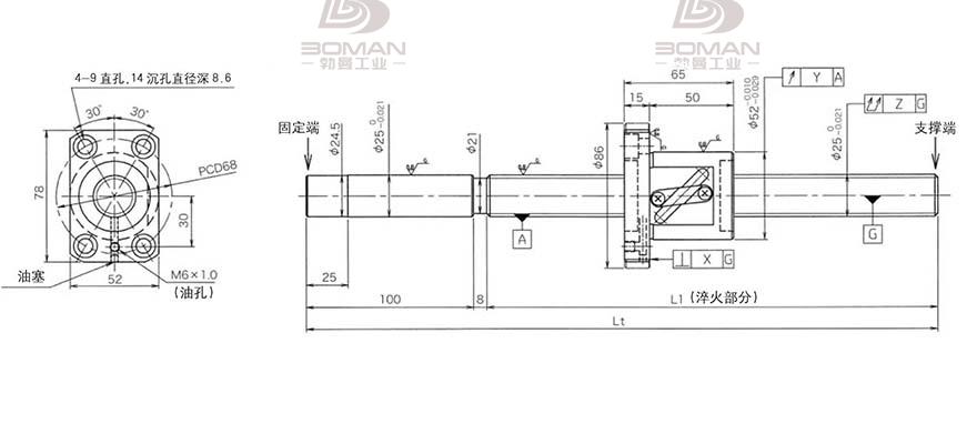 KURODA GG2510DS-BALR-2220A 黑田丝杆替换尺寸图片大全