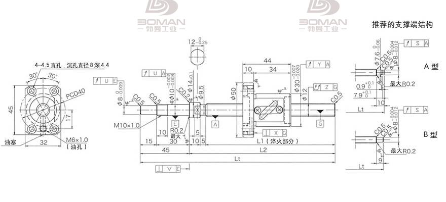 KURODA GP1205DS-BALR-0450B-C3S hcnc黑田精工丝杆代理