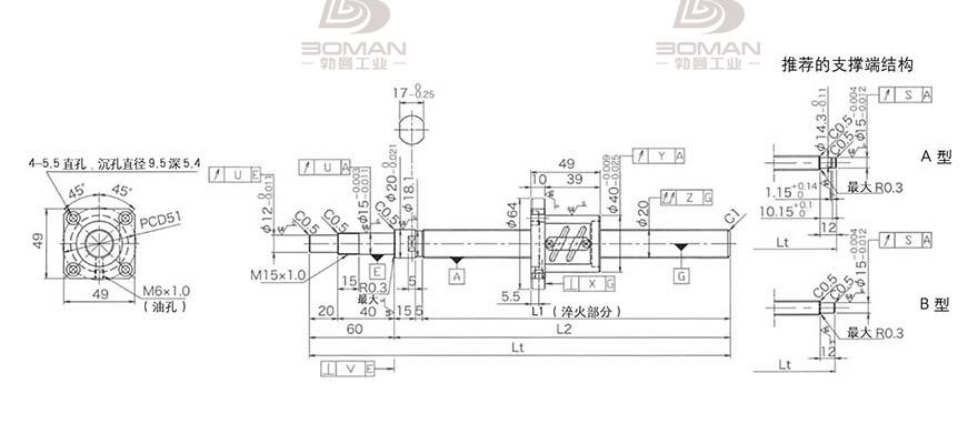KURODA GP2004ES-AALR-0605B-C3S 黑田精工丝杆是什么材质