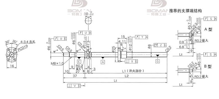 KURODA DP0801JS-HDNR-0180B-C3S 黑田精工滚珠丝杠价格