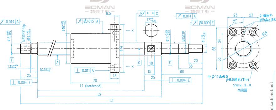 TBI XSVR02020A1DGC5-699-P1 tbi滚珠丝杆尺寸标准对照表